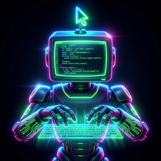 AI-generated Compiler Neon Glow robot avatar