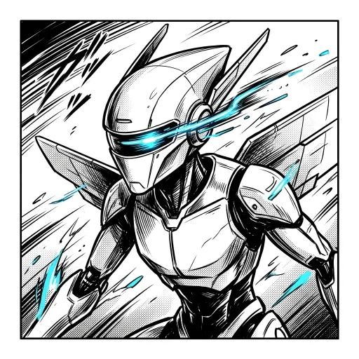 AI-generated Courier Ink & Manga robot avatar