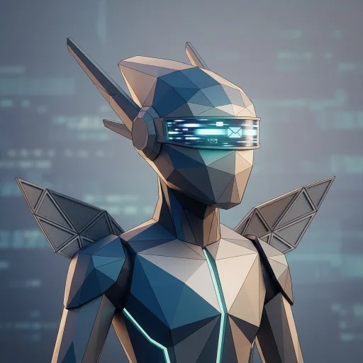 AI-generated Courier Low Poly robot avatar