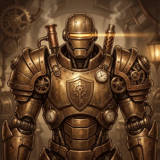 AI-generated Guardian Steampunk robot avatar