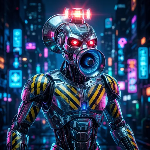 AI-generated Harbinger Cyberpunk robot avatar