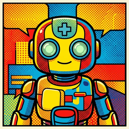 AI-generated Medic Pop Art robot avatar
