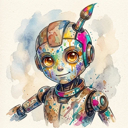 AI-generated Spark Watercolor robot avatar