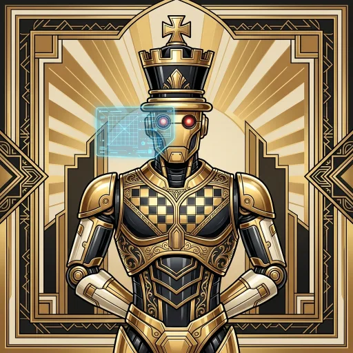 AI-generated Strategist Art Deco robot avatar