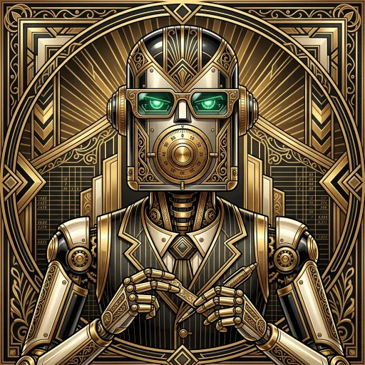 AI-generated Treasurer Art Deco robot avatar