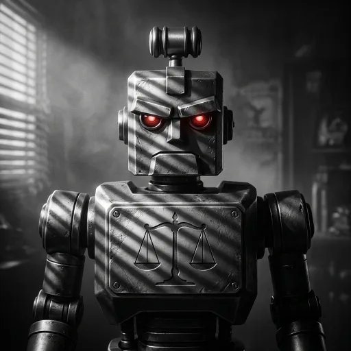 AI-generated Warden Noir robot avatar