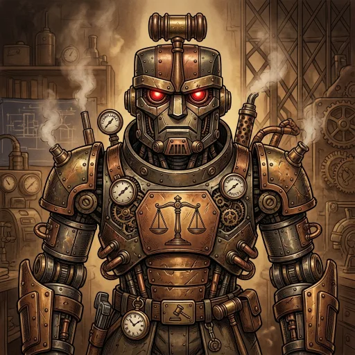 AI-generated Warden Steampunk robot avatar